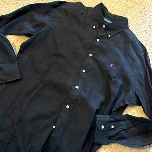 Black linen Ralph Lauren button up